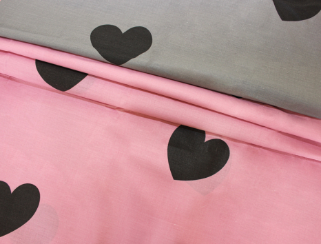 Тканина для постільної білизни Бязь "Gold" Lux "Серця" GL1202 (A+B) - (50м+50м)