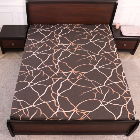 Простирадло на резинці (90*200*25) коричневого кольору №669116