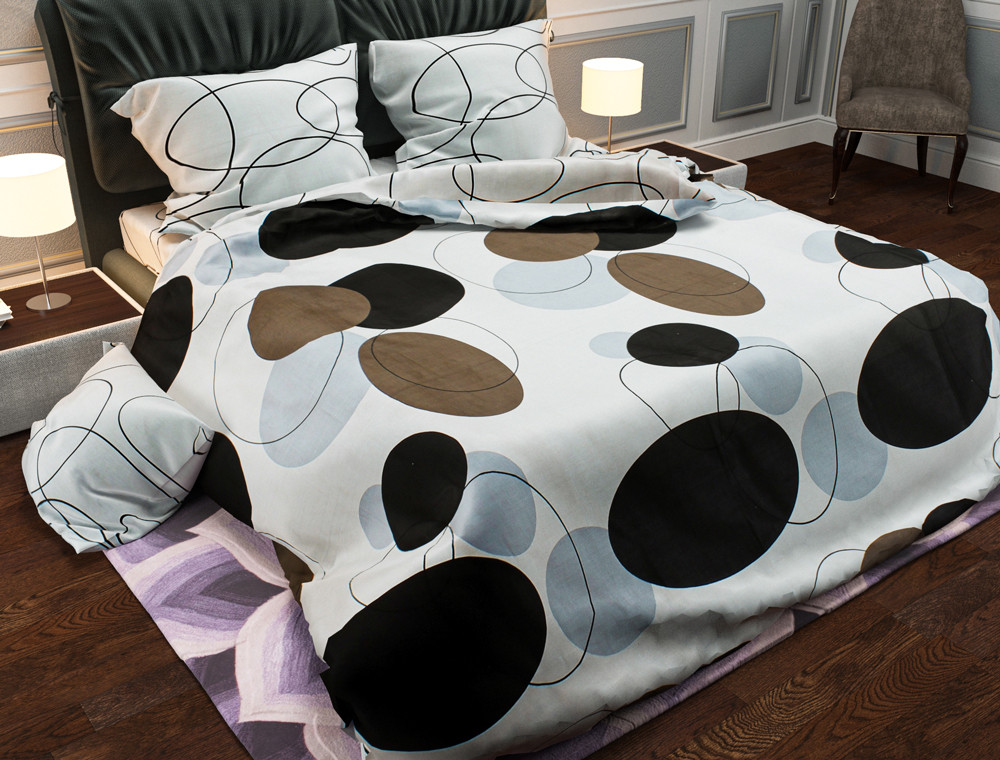 Ткань для постельного белья Бязь "Gold" Lux "Геометрический вальс 2" GL1410 (A+B) - (50м+50м)