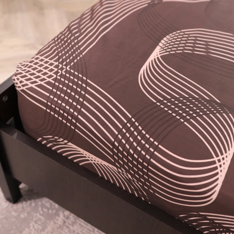 Простирадло на резинці (160*200*25) коричневого кольору №661180