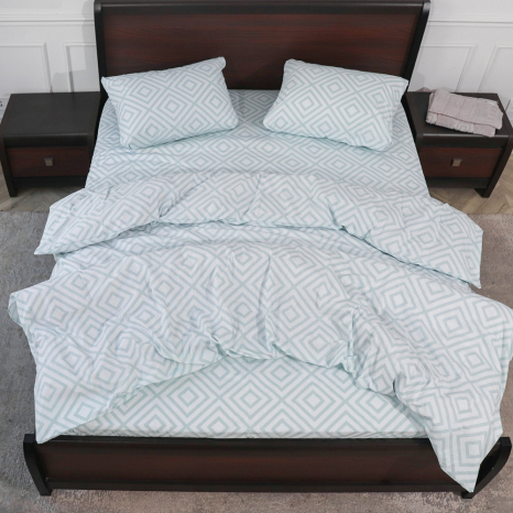 Семейный набор хлопкового постельного белья с ромбами из Бязи "Gold" №150161 Черешенка™