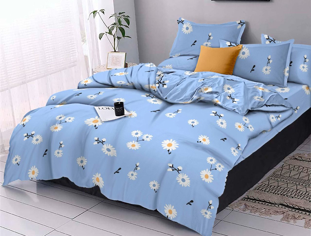 Тканина для постільної білизни Бязь "Gold" Lux "Ромашка небесна" GL3952