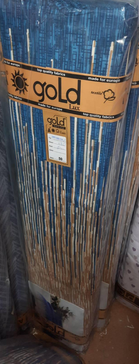 Ткань для постельного белья Бязь "Gold" Lux "Сердечный ритм (синий)" GL3877