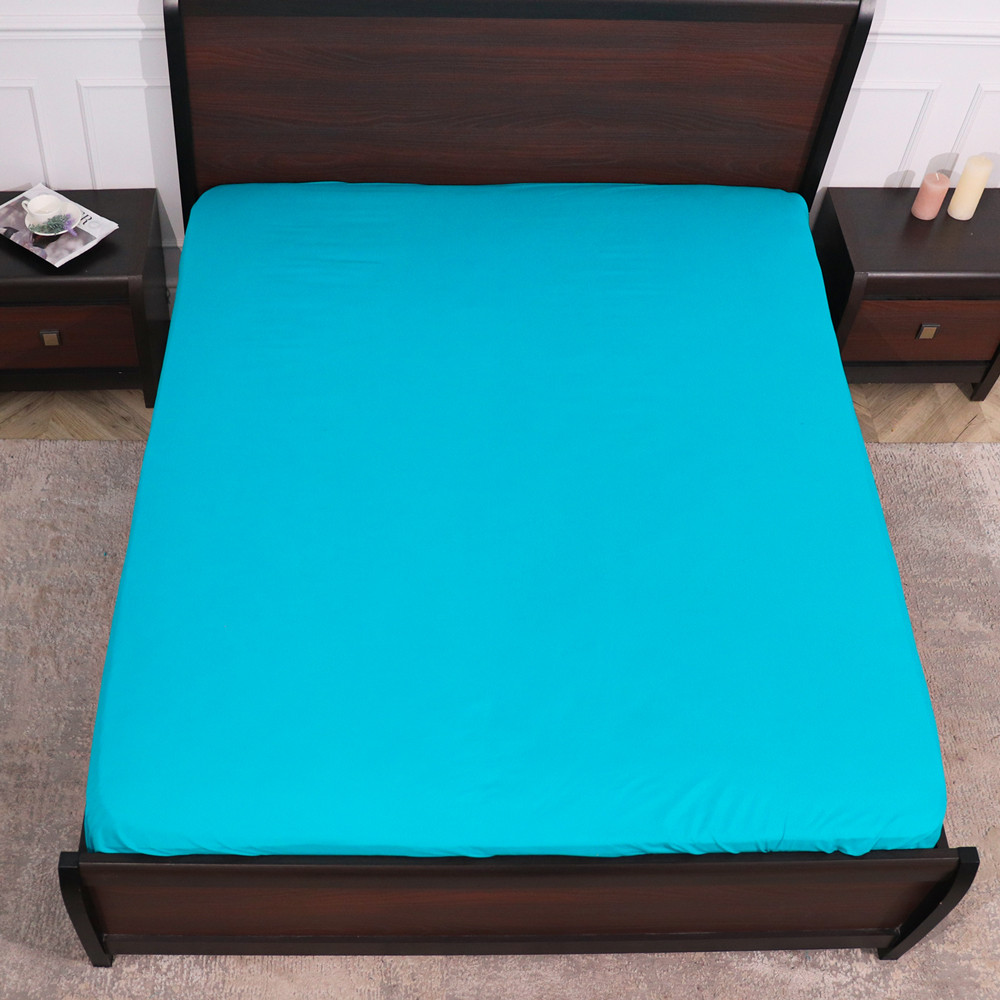 Простынь на резинке (90*200*25) однотонная бирюзовая №4735