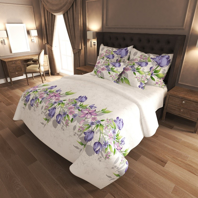 Ткань для постельного белья Бязь "Gold" Lux GL7164violet