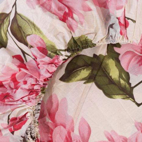 Простирадло на резинці (180*200*25) біла з квітковим принтом №6612091