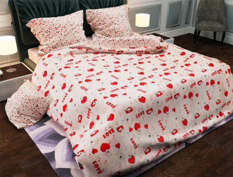 Євро-максі набір постільної білизни 200*220 із Бязі "Gold" №157352AB Черешенка™