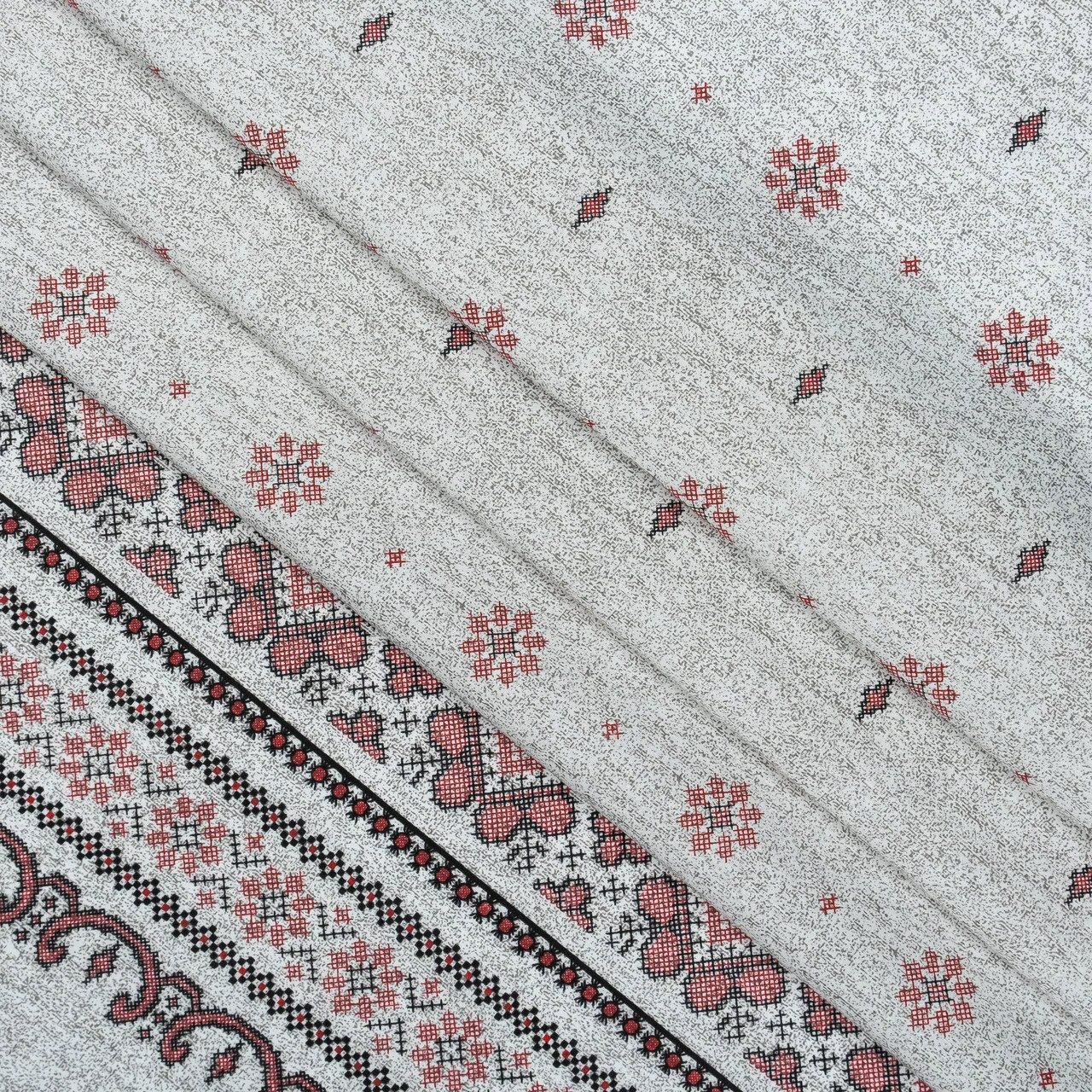 Тканина для постільної білизни Бязь "Gold" "Красива вишивка" GLL13290red