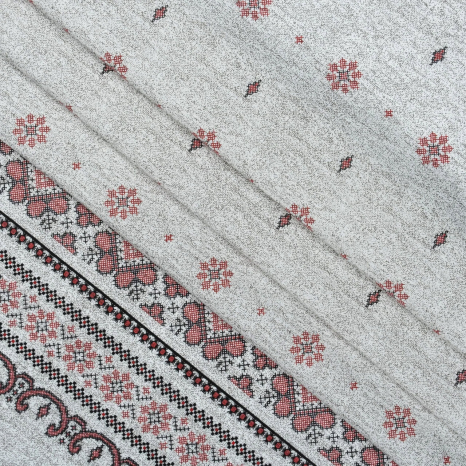 Тканина для постільної білизни Бязь "Gold" "Красива вишивка" GLL13290red