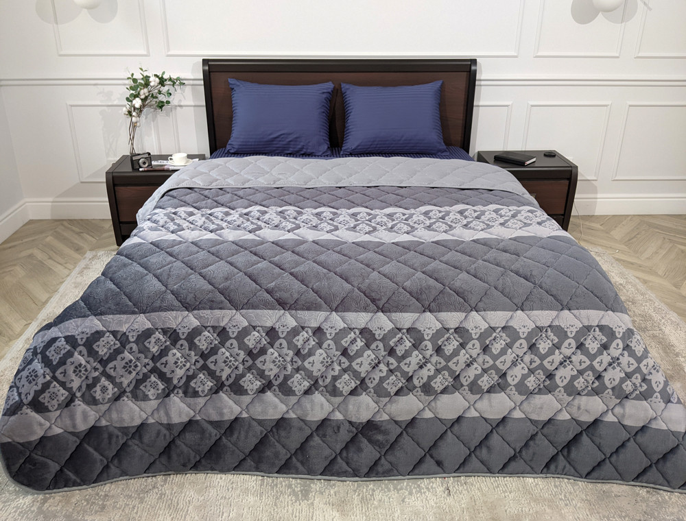 Євро флісове стьобане покривало №55035