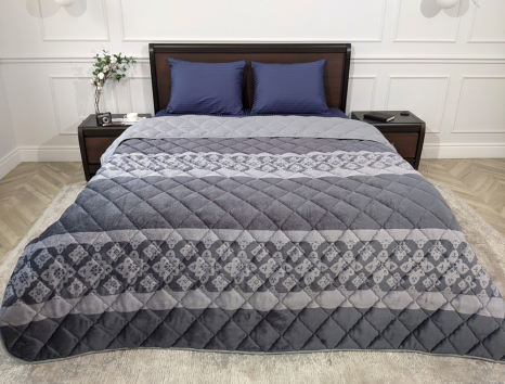 Євро флісове стьобане покривало №55035