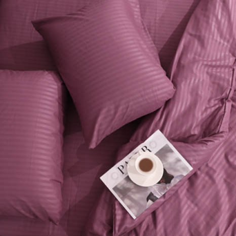 Полуторний набір постільної білизни 150*220 із мікрофібри в смужку №2060015 Черешенка™