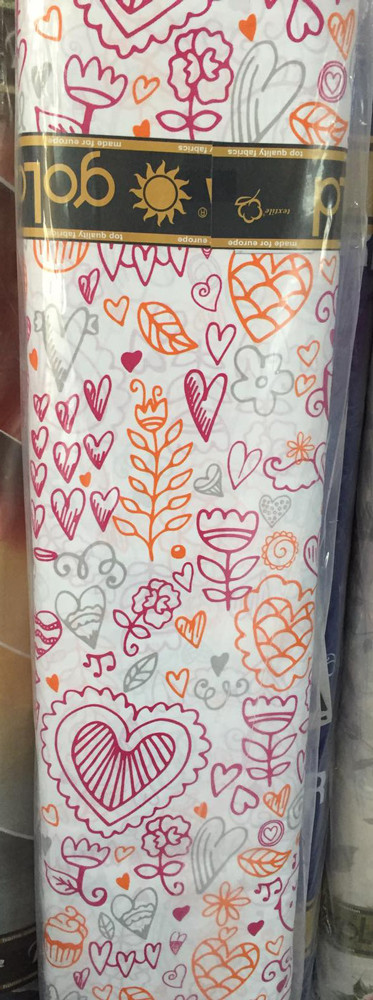 Тканина для постільної білизни Бязь "Gold" Lux "З днем Святого Валентина" GL3004