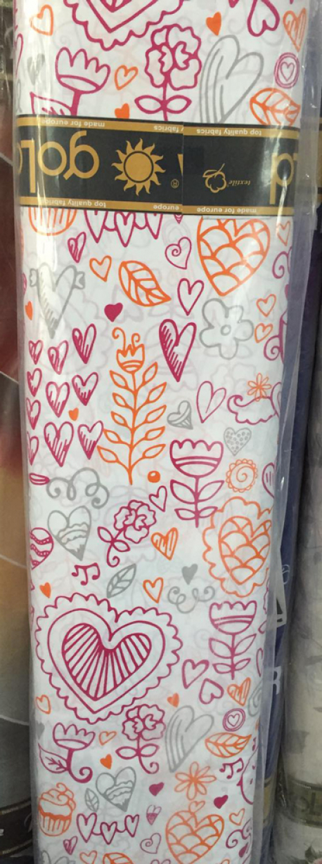 Тканина для постільної білизни Бязь "Gold" Lux "З днем Святого Валентина" GL3004