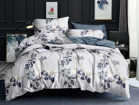 Двоспальний набір постільної білизни 180*220 із Бязі "Gold" з простирадлом на резинці №144732AB Черешенка™