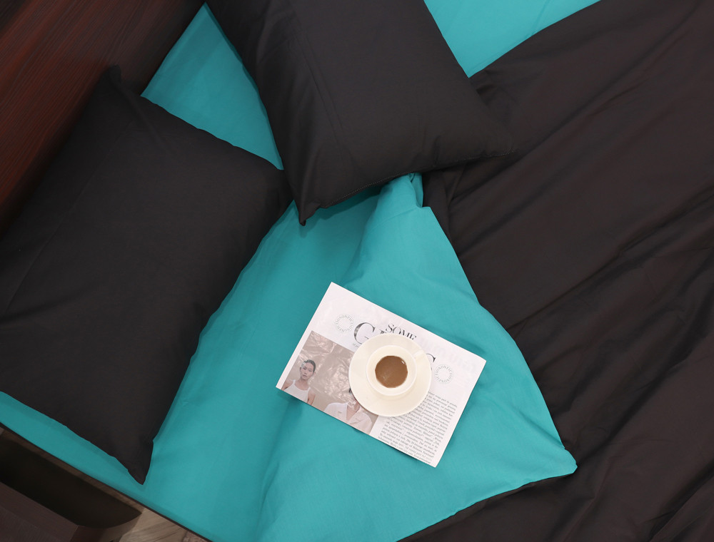 Двоспальний набір однотонної постільної білизни 180*220 із Бязі "Gold" №155518AB Черешенка™