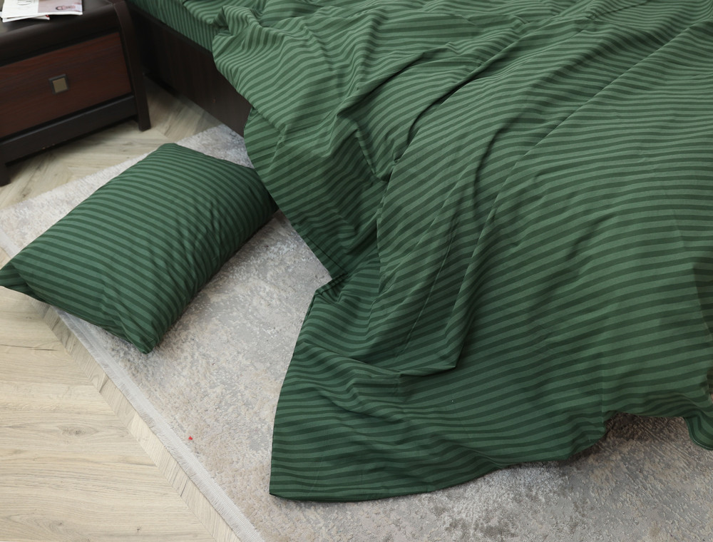 Євро-максі набір смугастої постільної білизни 200*220 із Бязі "Gold" №156616 Черешенка™