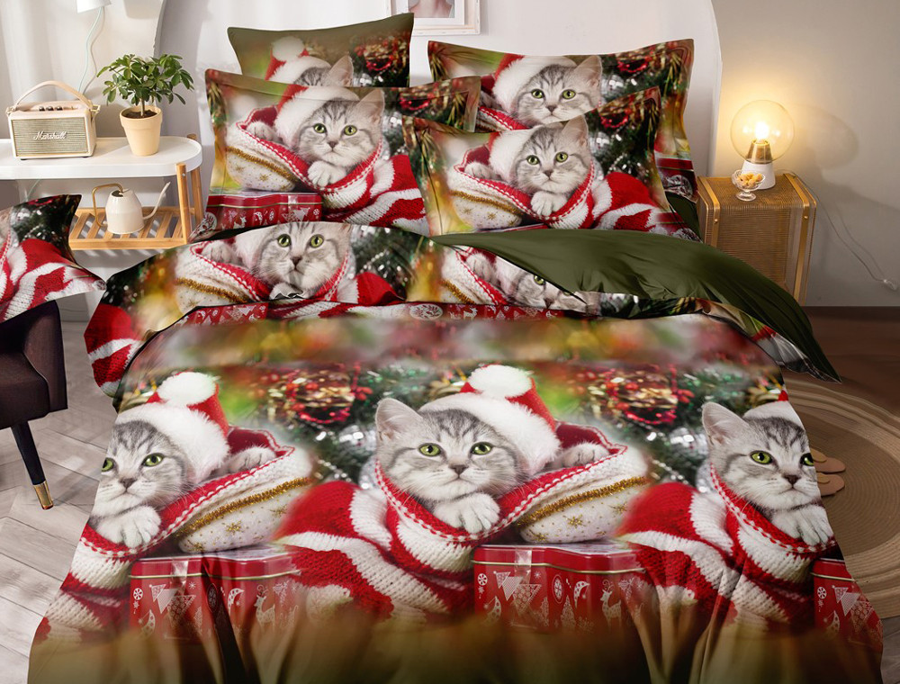 Сімейний набір постільної білизни 240*220 із полікотону №203654 Черешенька™