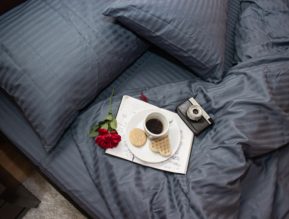 Двоспальний набір постільної білизни 180*220 зі Страйп Сатину №543916 KRISPOL™