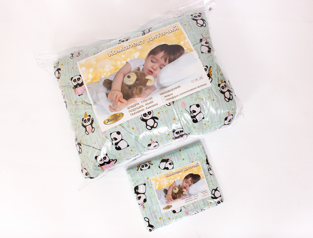 Комплект постільної білизни в ліжечко (з ковдрою та подушкою) №9011