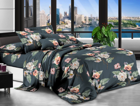 Сімейний набір постільної білизни 240*220 із полікотону №20092 Черешенька™