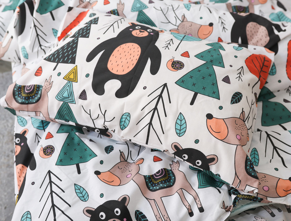 Полуторний набір постільної білизни 150*220 із Бязі "Gold" №165609 Черешенка™