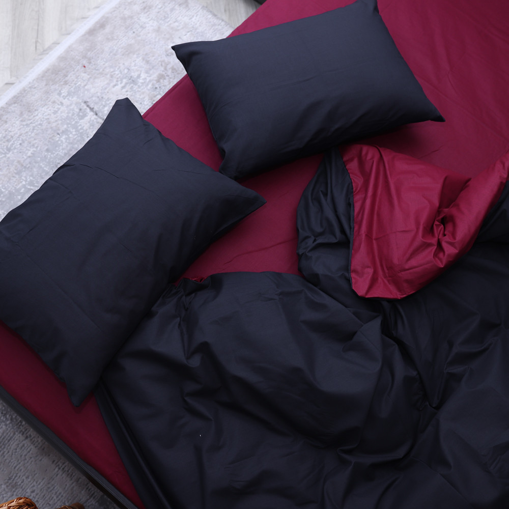 Полуторний набір однотонної постільної білизни 150*220 із Бязі "Gold" №151564AB Черешенка™