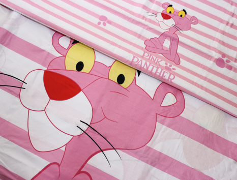 Тканина для постільної білизни Бязь "Gold" Lux дитяча "Рожева пантера" GLB160 (A+B) - (50м+50м)