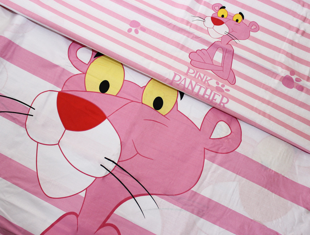 Тканина для постільної білизни Бязь "Gold" Lux дитяча "Рожева пантера" GLB160 (A+B) - (50м+50м)