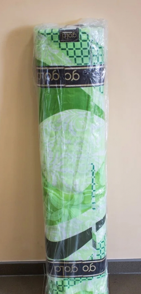 Ткань для постельного белья Бязь "Gold" Lux ""Абстрактный принт (волнистые, зелёный)"  GL314