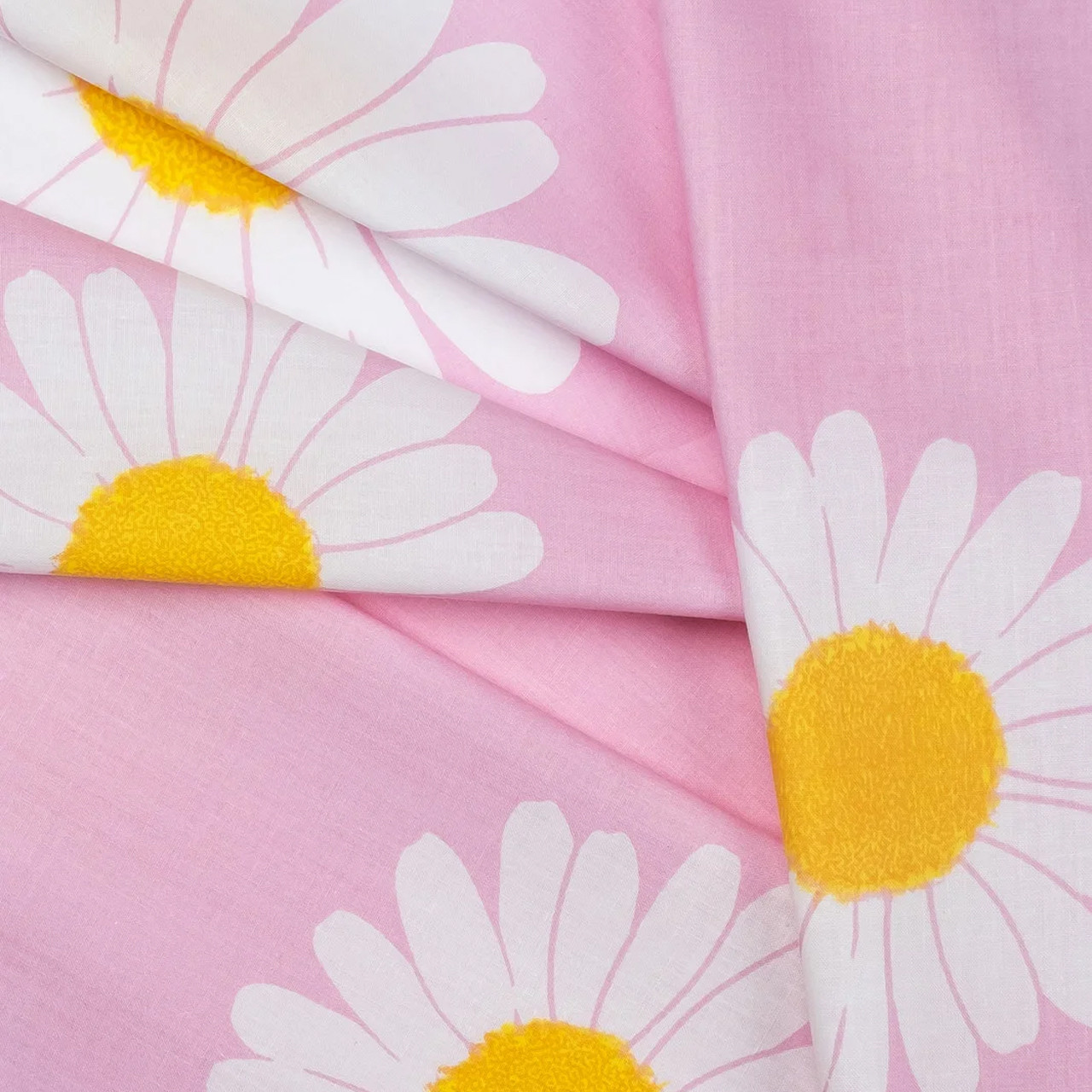 Тканина для постільної білизни Бязь "Gold" Lux "Білі квіти" GL1396 (A+B) - (50м+50м)