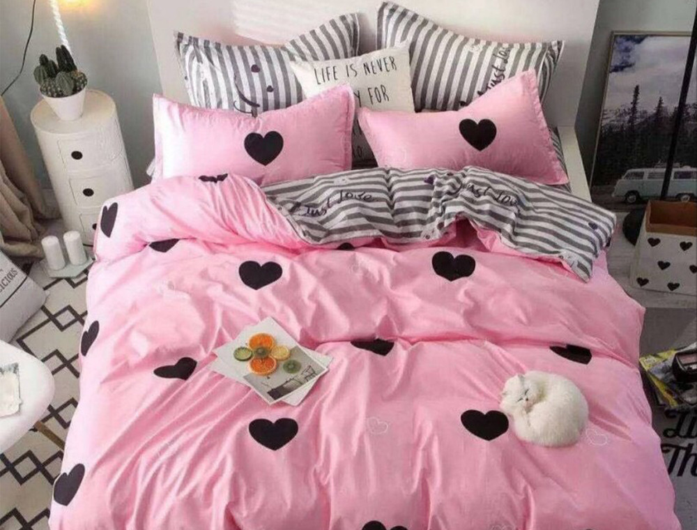 Сімейний набір постільної білизни із Сатину №1918AB Черешенка™