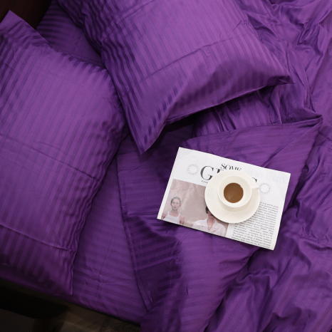 Двоспальний набір постільної білизни 180*220 зі Страйп Сатину №543218