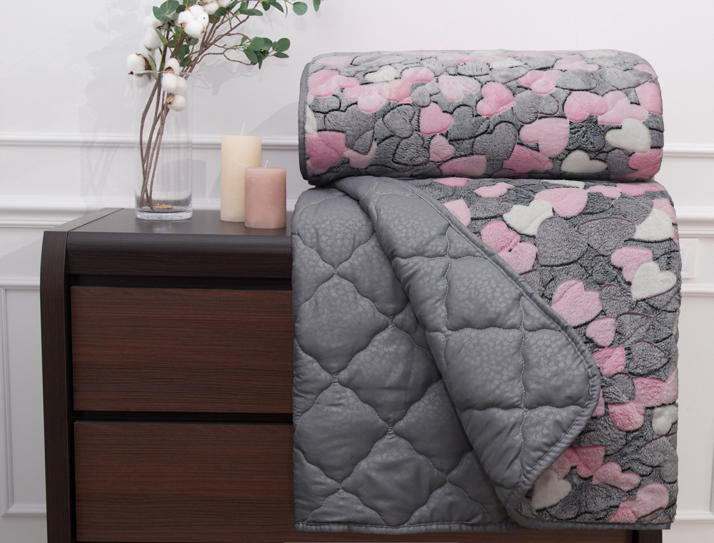 Євро-максі флісове стьобане покривало №55088R