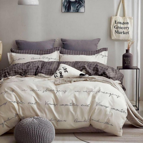 Ткань для постельного белья Бязь "Gold" Lux "История любви" GL1506 (A+B) - (50м+50м)