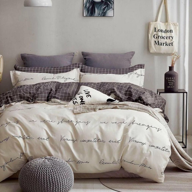 Ткань для постельного белья Бязь "Gold" Lux "История любви" GL1506 (A+B) - (50м+50м)