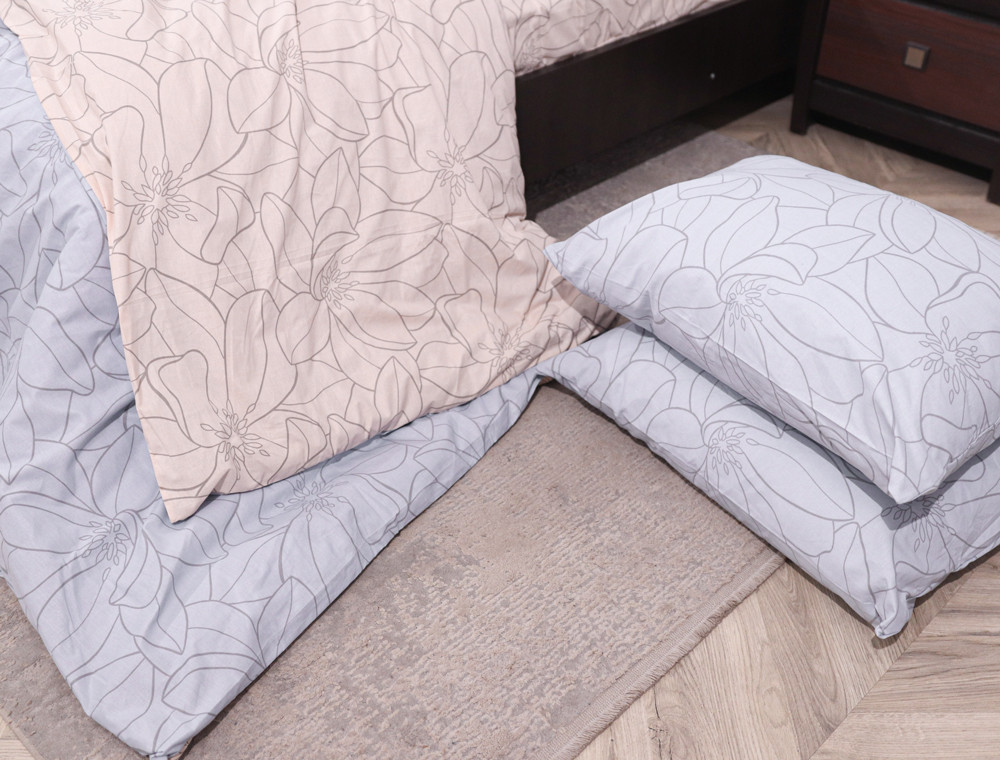 Полуторний набір постільної білизни 150*220 із Бязі "Gold" №15103АВ Черешенка™