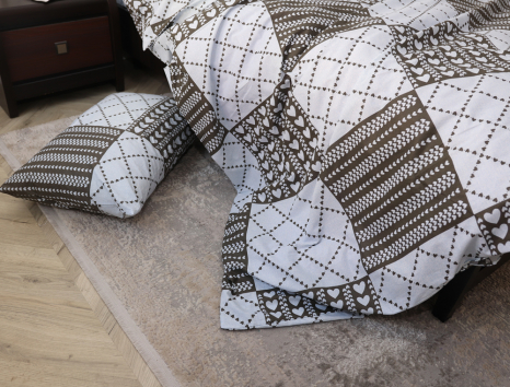 Полуторний набір постільної білизни 150*220 із Бязі "Gold" №153486 Черешенка™