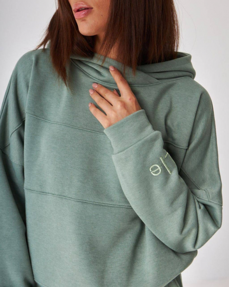 Жіночий спортивний костюм з капюшоном (Розмір S) фісташка №20222159