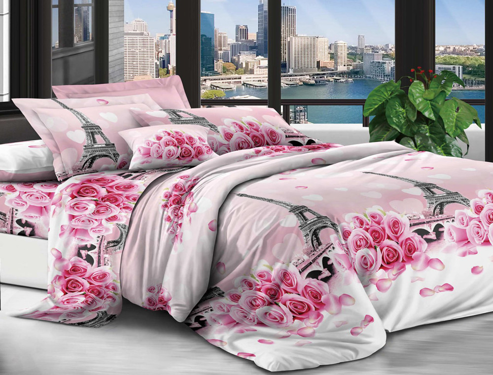 Євро набір постільної білизни 200*220 із полікотону №204030 Черешенька™