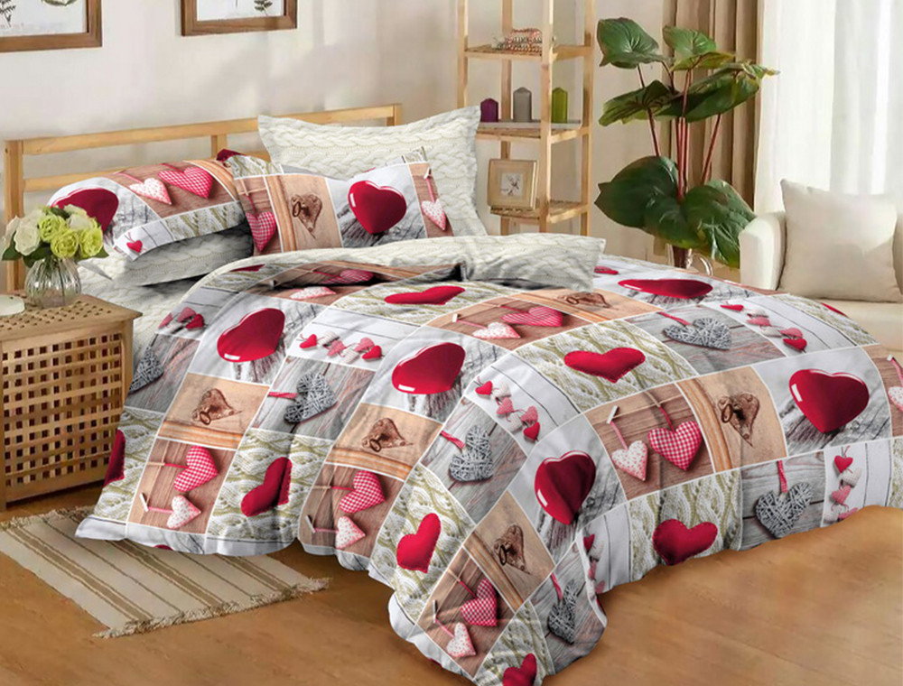 Полуторний набір постільної білизни 150*220 із Бязі "Gold" №157347 Черешенка™