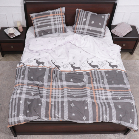 Полуторный набор постельного белья 150*220 из Бязи "Gold" №157967grey Черешенка™