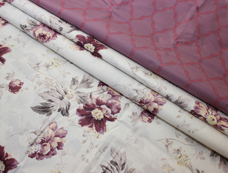 Тканина для постільної білизни Бязь "Gold" Lux GL1268 (A+B) "Квітковий принт" - (50м+50м)