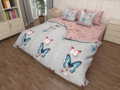 Полуторный набор постельного белья 150*220 из Бязи "Gold" №157689AB Черешенка™