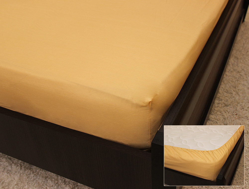 Комплект простирадла на резинці з наволочками (180*200*25) бежевий