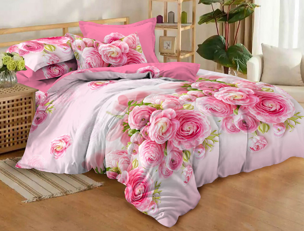 Евро макси набор постельного белья 200*220 из Сатина №141AB Черешенка™