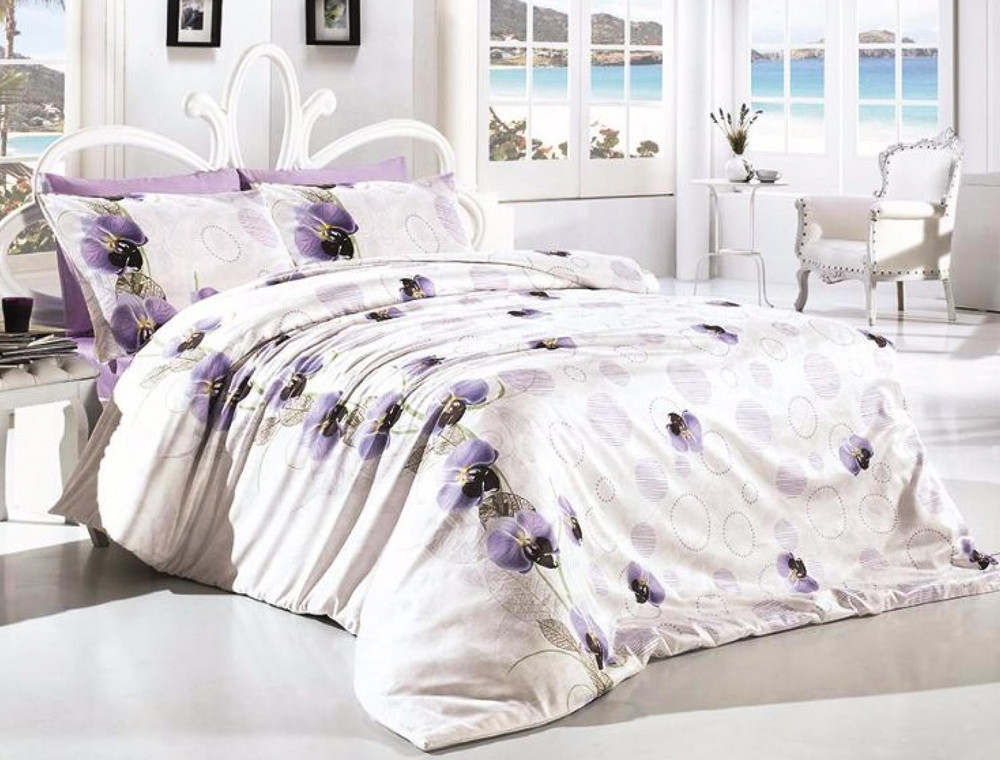 Полуторный набор постельного белья 160*220 из Ранфорса Leora Lila First Choice™
