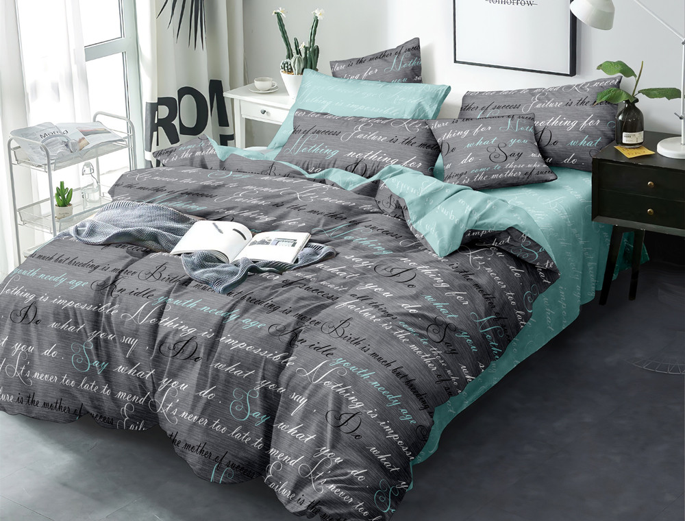 Полуторный набор постельного белья 150*220 из Сатина №823AB Черешенка™