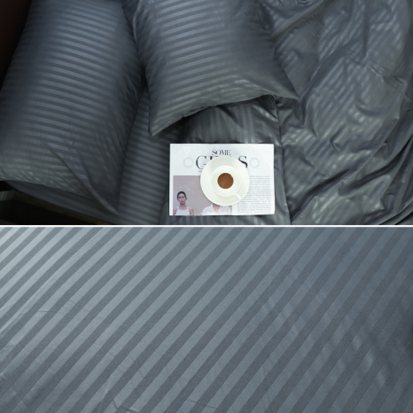 Сімейний набір постільної білизни 240*220 із мікрофібри в смужку №206005 Черешенка™