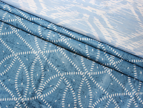 Тканина для постільної білизни Бязь "Gold" Lux "Абстрактний принт (блакитний) GL4084 (A+B) - (50м+50м) 